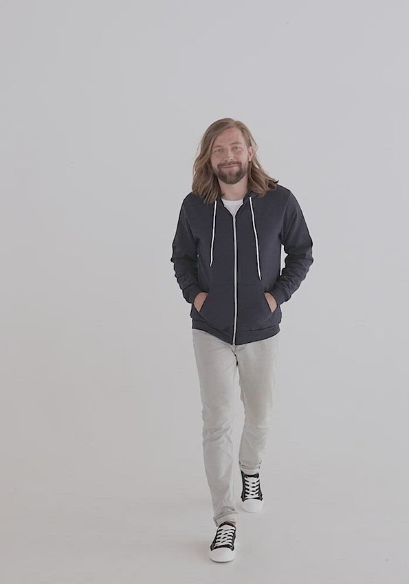 Unisex Zip Up Hoodie American Apparel F497W.mp4