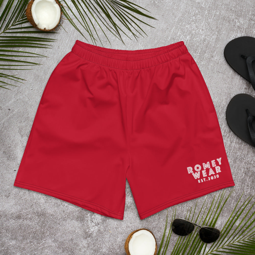 Men's Athletic Long Shorts Red