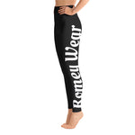 Load image into Gallery viewer, Adult leggings Black/w White lettering
